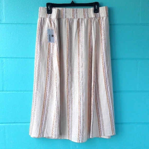 NWT "Sonoma" Woman's Striped  Button Front Midi Skirt Size 4X - Picture 5 of 8